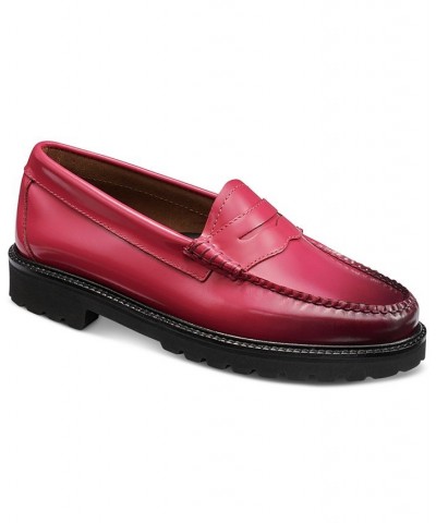 Women's Whitney Candy Lug Weejun Loafer Flats Pink $73.50 Shoes