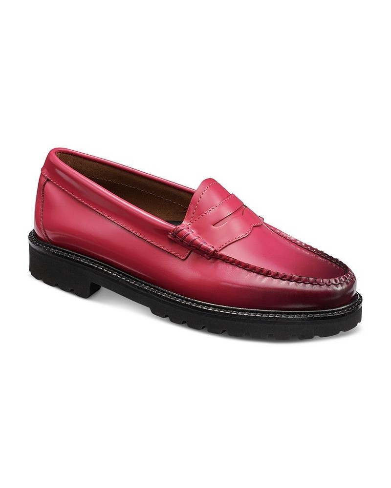 Women's Whitney Candy Lug Weejun Loafer Flats Pink $73.50 Shoes