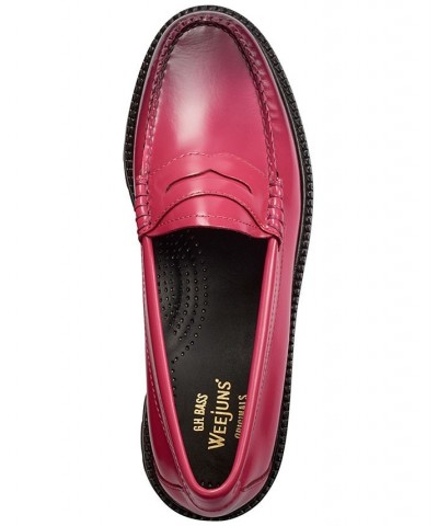 Women's Whitney Candy Lug Weejun Loafer Flats Pink $73.50 Shoes