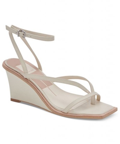 Women's Gemini Strappy Wedge Sandals Ivory/Cream $60.20 Shoes