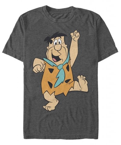 Men's The Flintstones Big Solo Fred Short Sleeve T-shirt Gray $18.89 T-Shirts