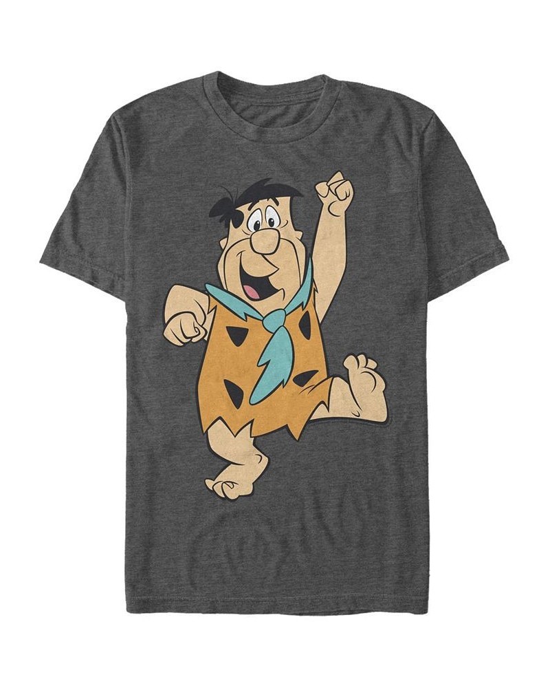 Men's The Flintstones Big Solo Fred Short Sleeve T-shirt Gray $18.89 T-Shirts