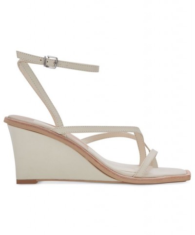 Women's Gemini Strappy Wedge Sandals Ivory/Cream $60.20 Shoes