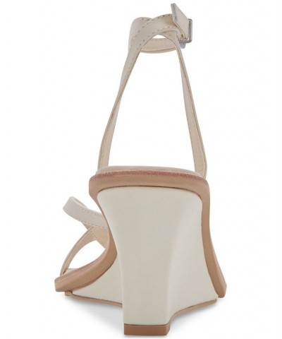 Women's Gemini Strappy Wedge Sandals Ivory/Cream $60.20 Shoes