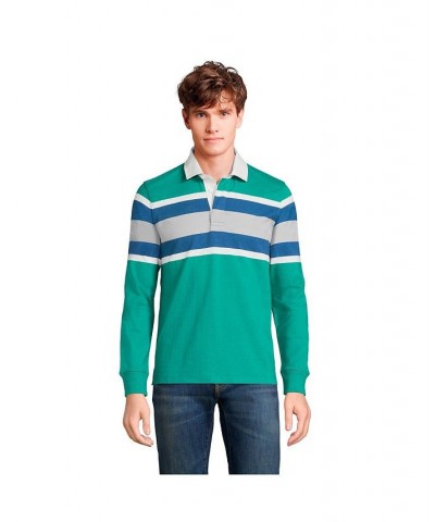 Men's Long Sleeve Stripe Rugby Shirt PD01 $37.82 Polo Shirts