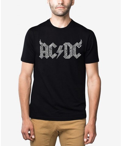 Men's Premium Blend Word Art ACDC Song Titles T-shirt Black $23.39 T-Shirts