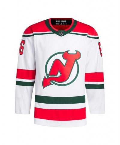 Men's Jack Hughes White New Jersey Devils 2022/23 Heritage Primegreen Authentic Pro Jersey $89.18 Jersey