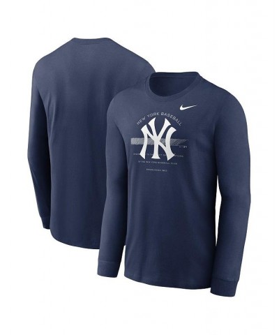 Men's Navy New York Yankees Over Arch Performance Long Sleeve T-shirt $28.49 T-Shirts