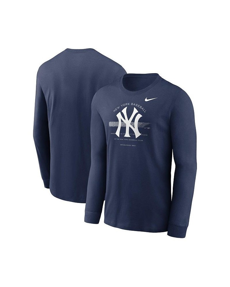 Men's Navy New York Yankees Over Arch Performance Long Sleeve T-shirt $28.49 T-Shirts