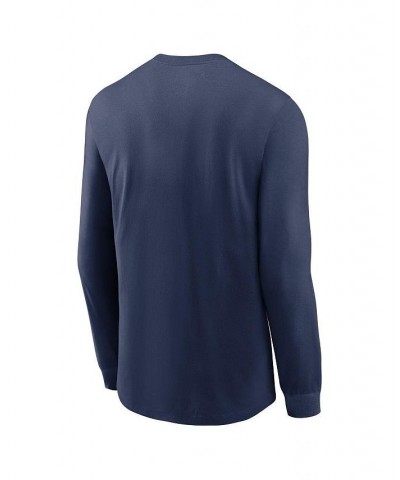 Men's Navy New York Yankees Over Arch Performance Long Sleeve T-shirt $28.49 T-Shirts