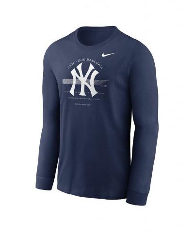 Men's Navy New York Yankees Over Arch Performance Long Sleeve T-shirt $28.49 T-Shirts