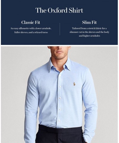 Men's Signature Oxford Shirt, Regular and Big & Tall Blue White Check $40.50 Dress Shirts