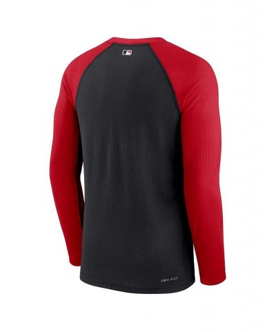 Men's Black Cincinnati Reds Authentic Collection Game Raglan Performance Long Sleeve T-shirt $32.50 T-Shirts