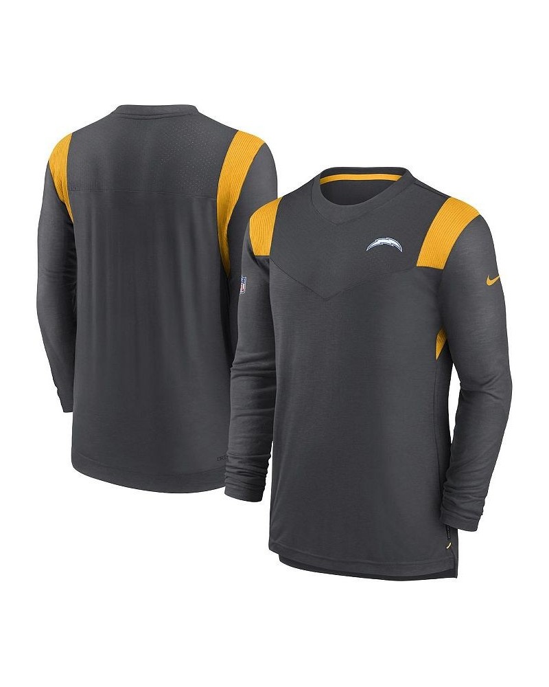 Men's Charcoal Los Angeles Chargers Sideline Tonal Logo Performance Player Long Sleeve T-shirt $39.74 T-Shirts