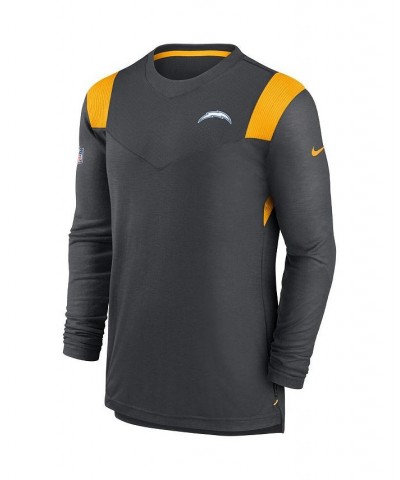 Men's Charcoal Los Angeles Chargers Sideline Tonal Logo Performance Player Long Sleeve T-shirt $39.74 T-Shirts