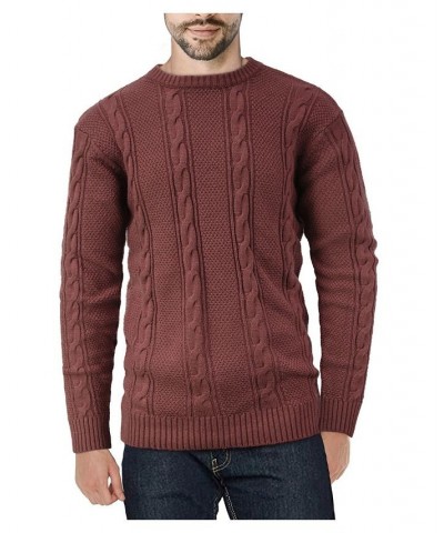 Men's Cable Knit Sweater Salmon $23.00 Sweaters