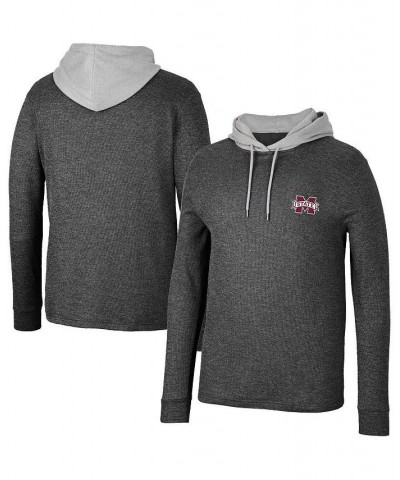 Men's Black Mississippi State Bulldogs Ballot Waffle-Knit Thermal Long Sleeve Hoodie T-shirt $31.50 T-Shirts