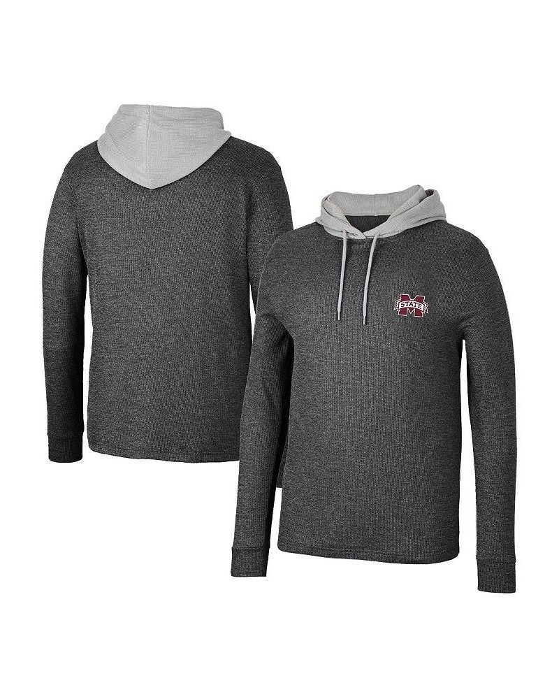 Men's Black Mississippi State Bulldogs Ballot Waffle-Knit Thermal Long Sleeve Hoodie T-shirt $31.50 T-Shirts