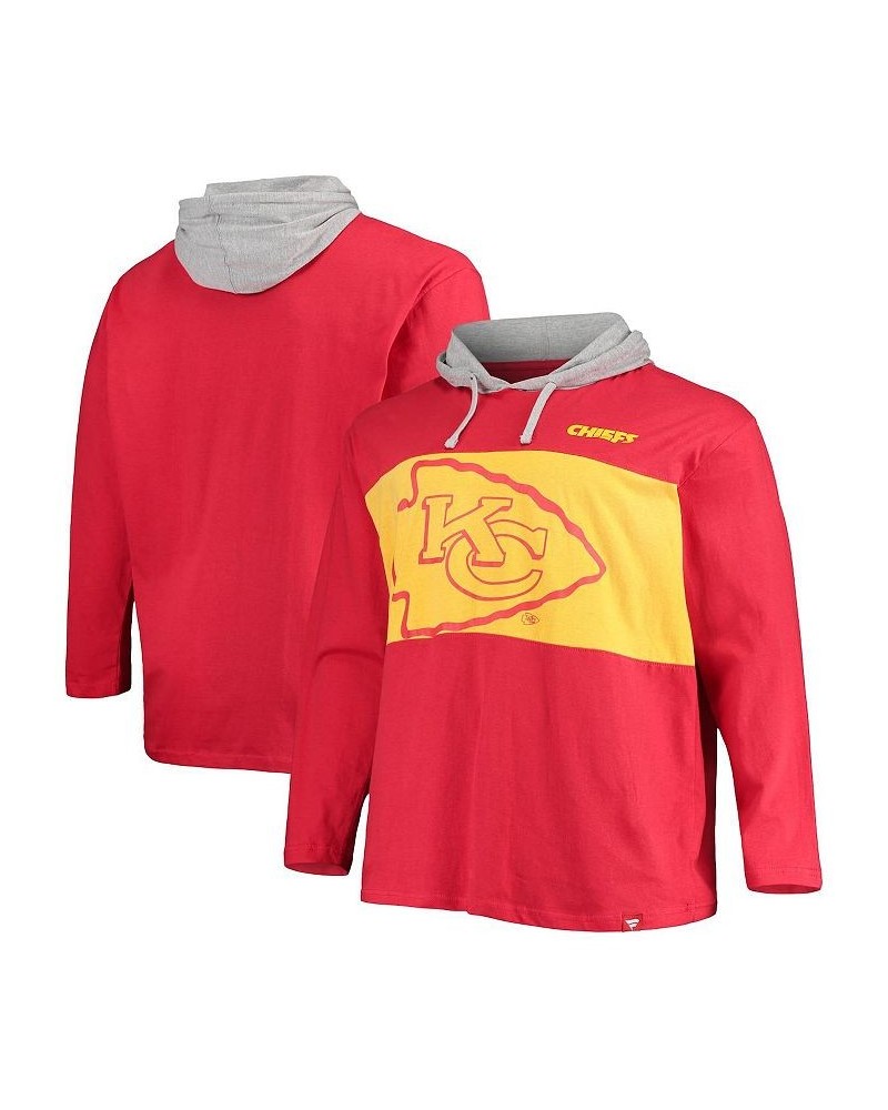 Men's Red Kansas City Chiefs Big & Tall Logo Hoodie Long Sleeve T-shirt $29.14 T-Shirts