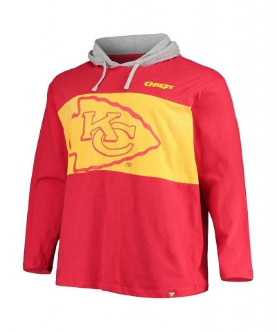 Men's Red Kansas City Chiefs Big & Tall Logo Hoodie Long Sleeve T-shirt $29.14 T-Shirts