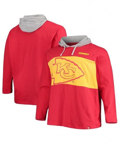 Men's Red Kansas City Chiefs Big & Tall Logo Hoodie Long Sleeve T-shirt $29.14 T-Shirts