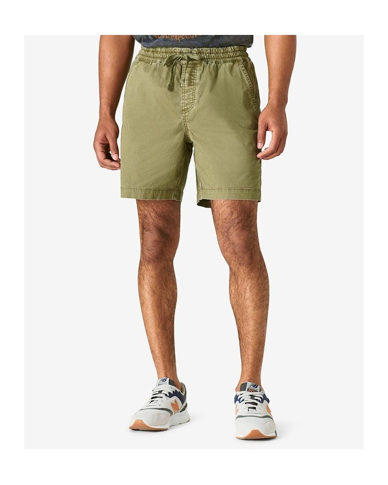 Men's Classic Fit Drawstring Pull Up 7" Shorts Green $24.99 Shorts