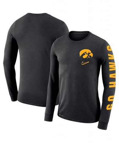 Men's Black Iowa Hawkeyes Local Mantra Performance Long Sleeve T-shirt $20.25 T-Shirts