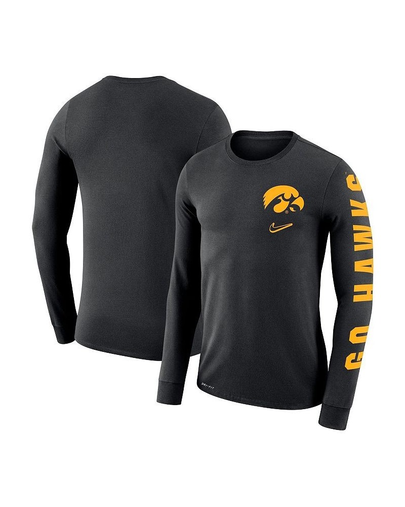 Men's Black Iowa Hawkeyes Local Mantra Performance Long Sleeve T-shirt $20.25 T-Shirts