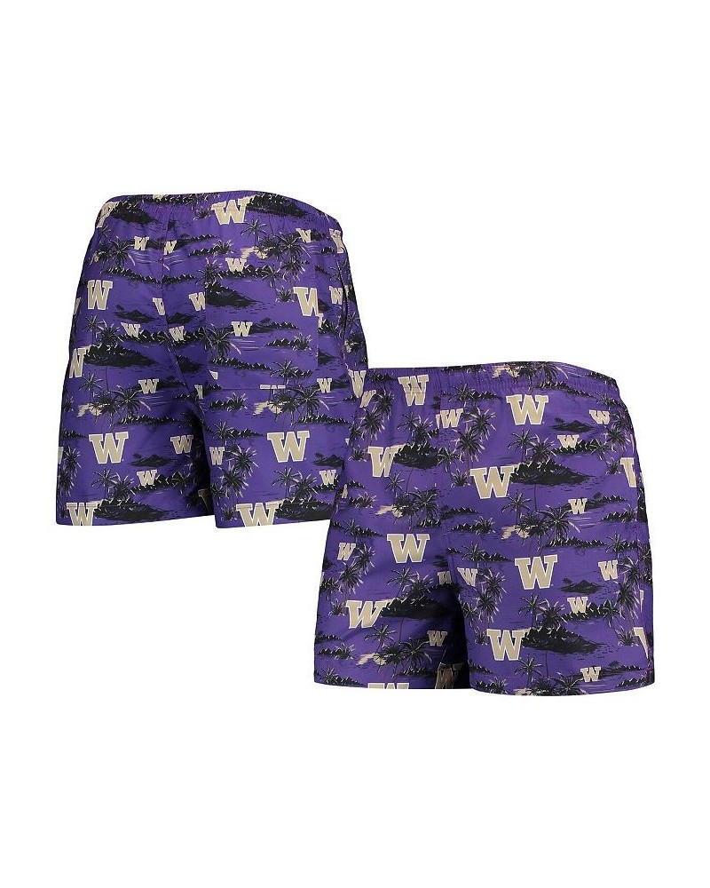 Men's Purple Washington Huskies Island Palm Swim Trunks $20.21 Swimsuits