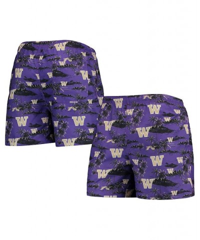 Men's Purple Washington Huskies Island Palm Swim Trunks $20.21 Swimsuits