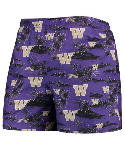 Men's Purple Washington Huskies Island Palm Swim Trunks $20.21 Swimsuits