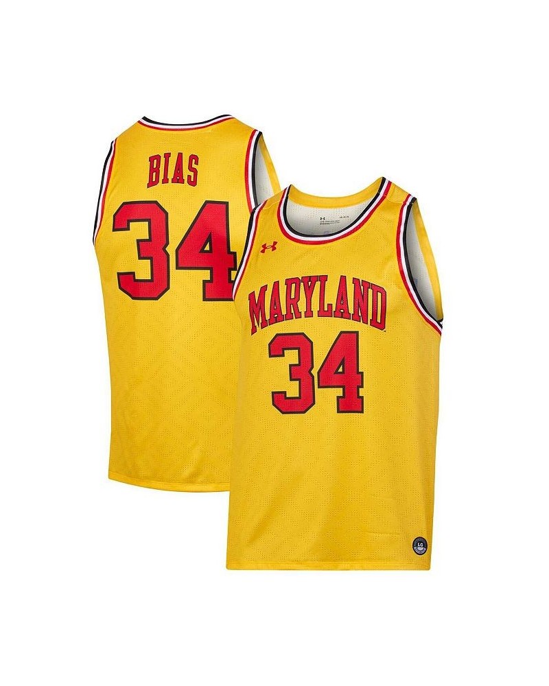 Men's Len Bias Gold Maryland Terrapins Replica Player Jersey $37.95 Jersey