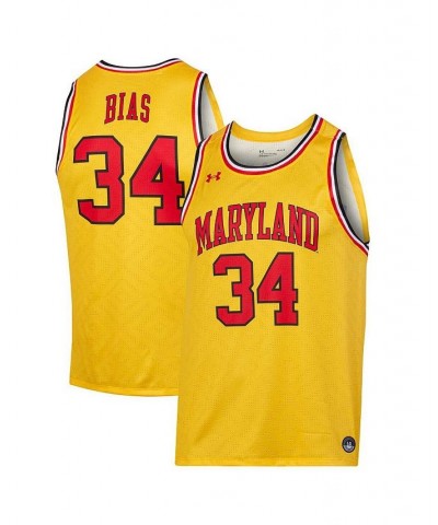 Men's Len Bias Gold Maryland Terrapins Replica Player Jersey $37.95 Jersey