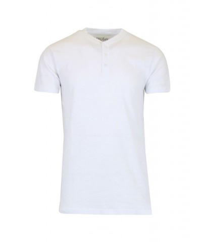 Men's Henley Slub T-shirt White $16.80 T-Shirts