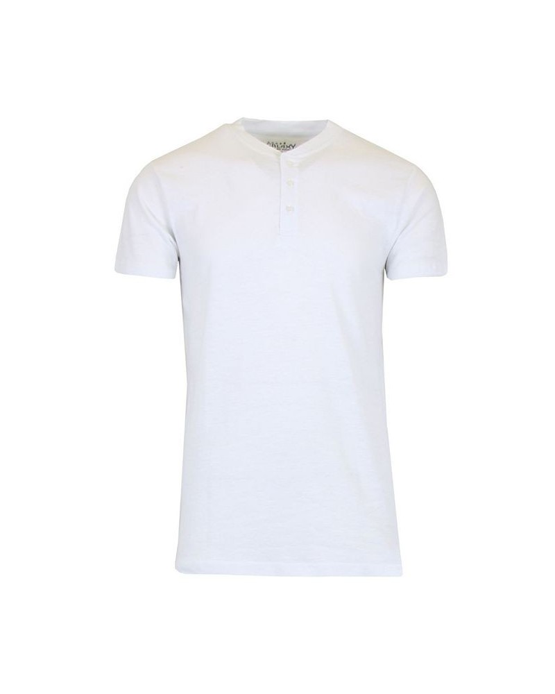 Men's Henley Slub T-shirt White $16.80 T-Shirts