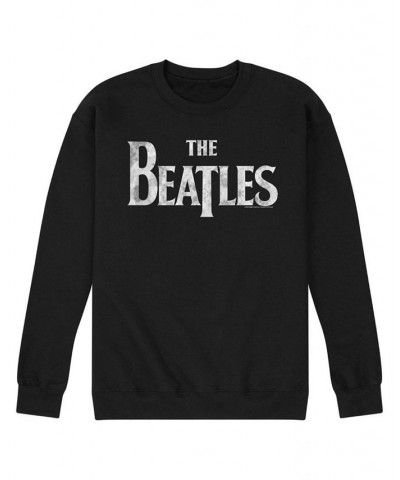 Men's The Beatles Logo Fleece Sweatshirt Black $27.50 Sweatshirt