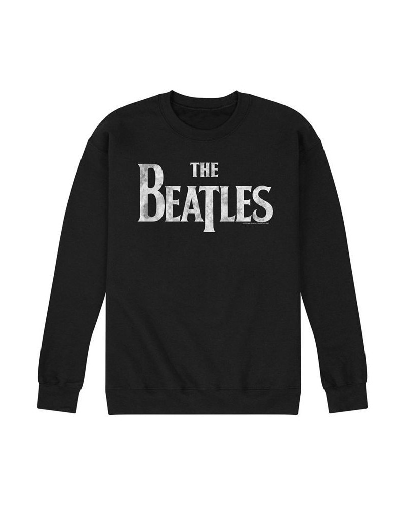 Men's The Beatles Logo Fleece Sweatshirt Black $27.50 Sweatshirt