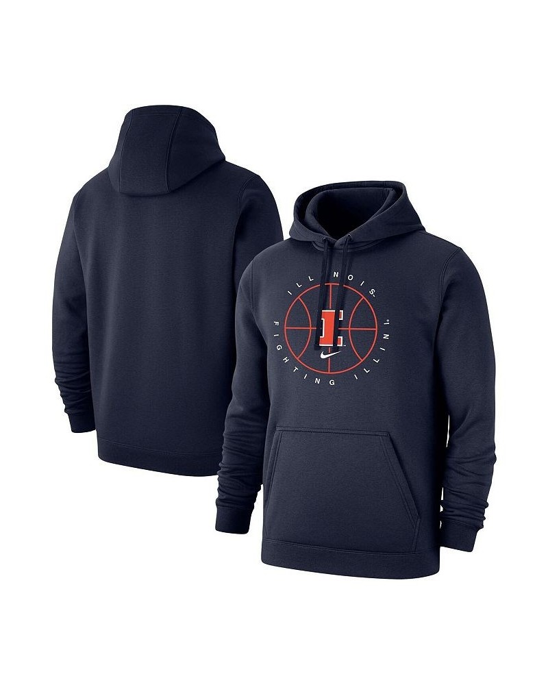 Men's Navy Illinois Fighting Illini Basketball Icon Club Fleece Pullover Hoodie $46.74 Sweatshirt