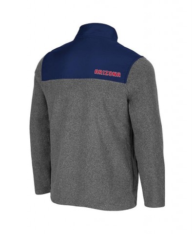 Men's Heathered Charcoal, Navy Arizona Wildcats Huff Snap Pullover $30.00 Sweatshirt