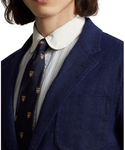 Men's Linen-Blend Herringbone Twill Sport Coat Blue $171.36 Blazers