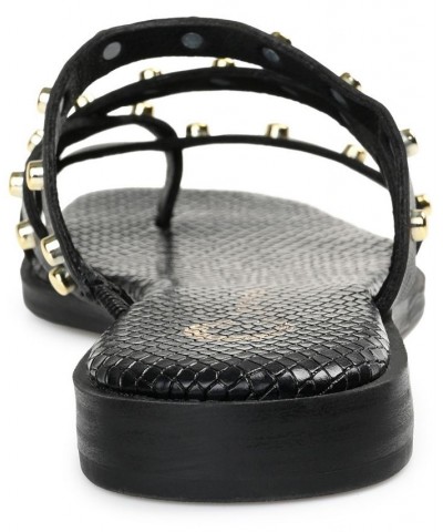 Women's Fanny Studded Sandals Black $43.00 Shoes