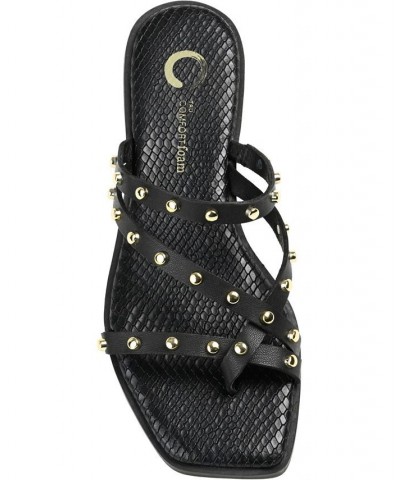 Women's Fanny Studded Sandals Black $43.00 Shoes