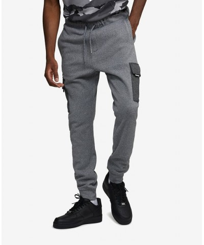 Men's Classic Cargo Pop Fleece Joggers Gray $27.88 Pants