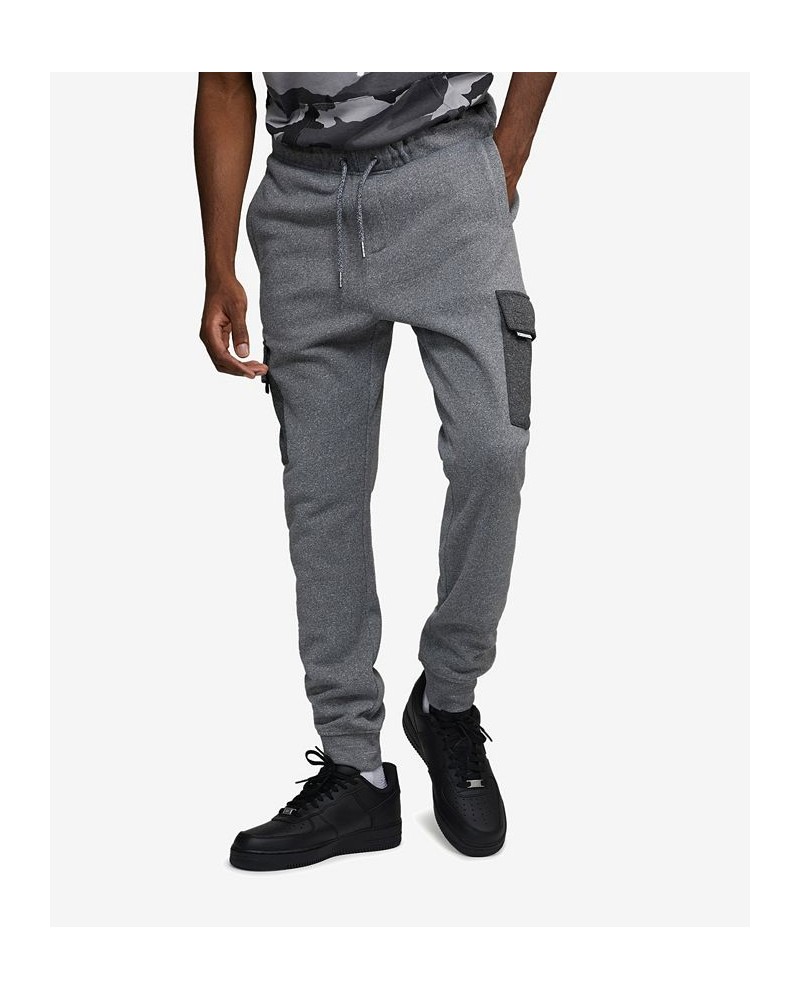 Men's Classic Cargo Pop Fleece Joggers Gray $27.88 Pants