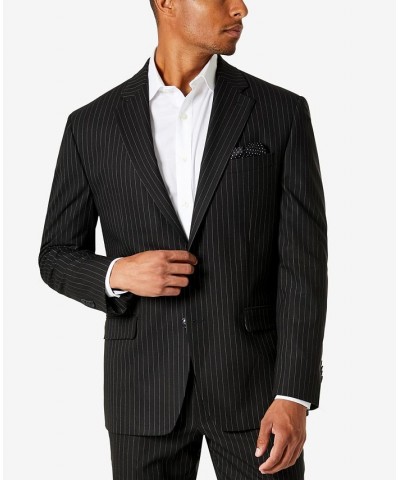 Men's Black Pinstripe Suit Jacket Black $50.82 Suits