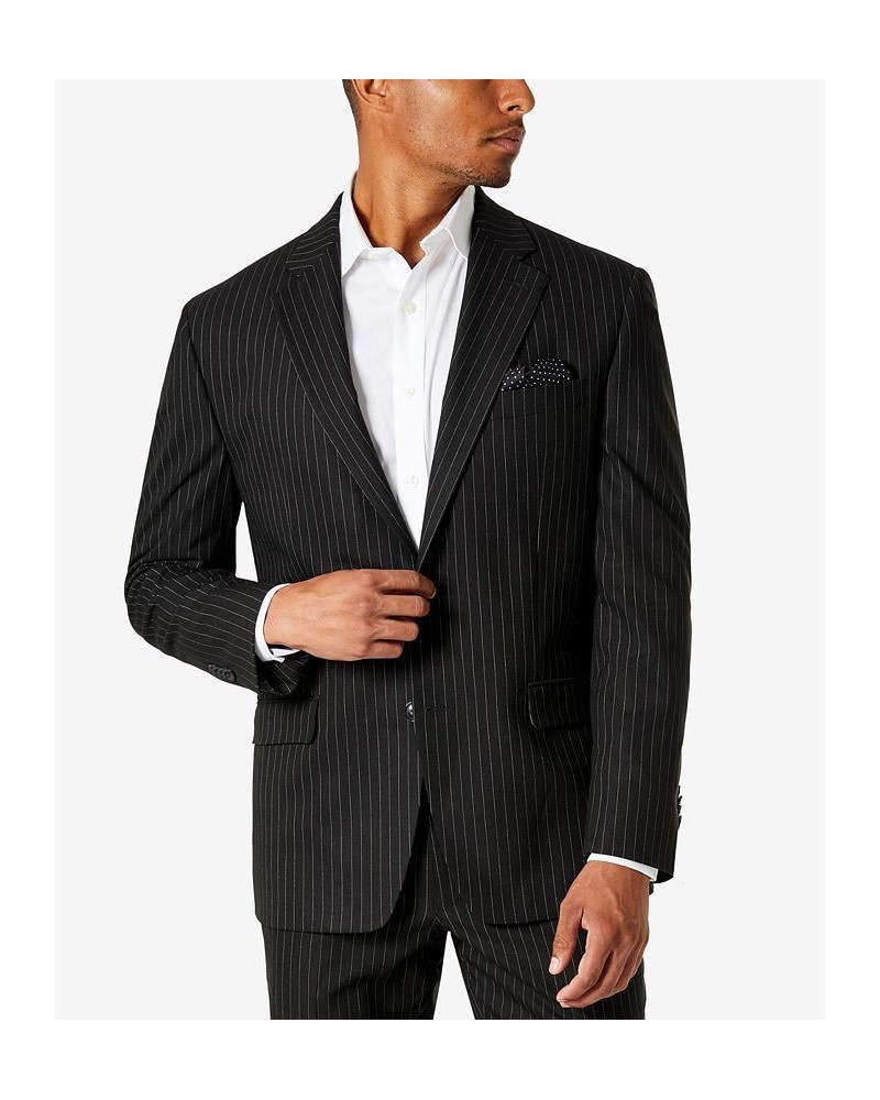 Men's Black Pinstripe Suit Jacket Black $50.82 Suits