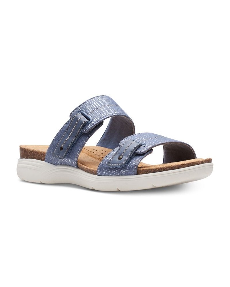 Women's April Dusk Slip-On Slide Sandals Blue $43.68 Shoes