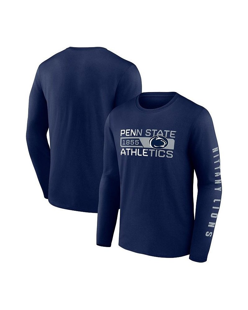 Men's Navy Penn State Nittany Lions Broad Jump 2-Hit Long Sleeve T-shirt $17.00 T-Shirts