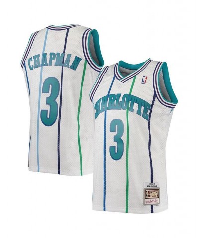 Men's Rex Chapman White Charlotte Hornets 1988-89 Hardwood Classics Swingman Jersey $44.40 Jersey