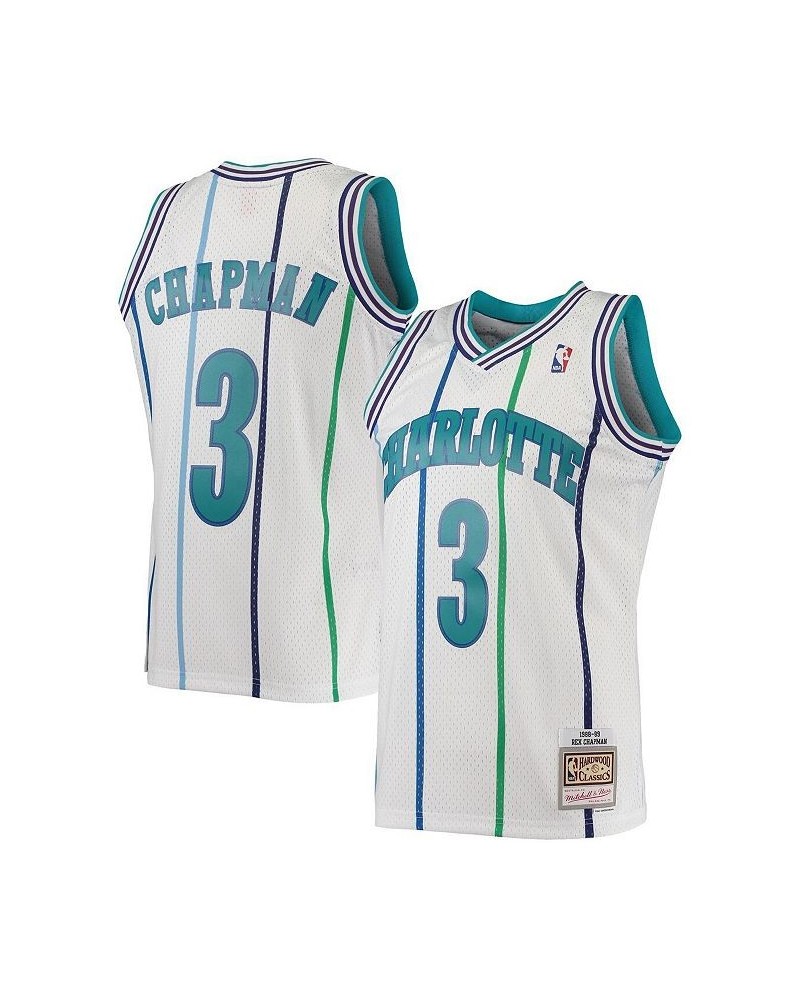 Men's Rex Chapman White Charlotte Hornets 1988-89 Hardwood Classics Swingman Jersey $44.40 Jersey